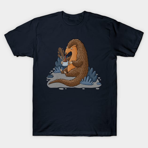 Coffee Pangolin T-Shirt by Tania Tania